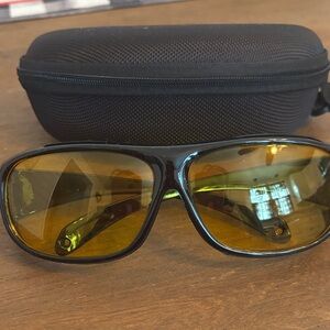 Yellow Lens Sunglasses with Black Frame